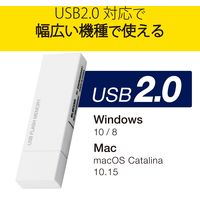 エレコム USBメモリー/USB2.0対応/セキュリティ機能対応/64GB/ホワイト MF-MSU2B64GWH 1個（直送品）
