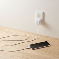 エレコム スマートフォン・タブレット用AC充電器/2.0A出力/Type-Cケーブル一体型/1.5m/ホワイトフェイス MPA-ACCX02WF 1個