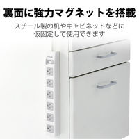 延長コード 電源タップ 3m 3ピン 6個口 一括スイッチ ほこり防止 磁石付 白 T-T10-3630WH/RS エレコム 1個（直送品）