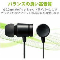 エレコム マイク付きイヤホン φ3.5mm ピンジャック カナル型 9.2mmドライバー採用 EHP-FR10CMBK 1個