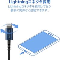 マイク付きイヤホン ライトニング端子 カナル型 10.0mmドライバー 高耐久ケーブル採用 ブルー EHP-LFS12CMBU エレコム 1個