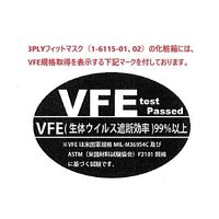 アズワン 3PLYフィットマスク(ノーズクリップ:ポリプロピレン製)50枚×48箱入 FM-301P 1ケース(2400枚)（直送品）