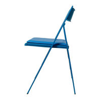 arrmet ポケットクッション 折り畳みチェア ブルー POCC-BL 1セット(2脚入)（取寄品）