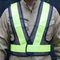 小野商事 安全ベスト ショート丈 5cm幅反射テープ 紺×黄 No761 1着