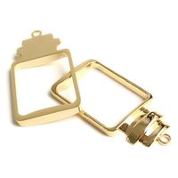 日本紐釦貿易 フレームペンダンド 瓶 2個入 内径約W20×H25mm アンティークゴールド A8-55（直送品）