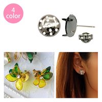 日本紐釦貿易(Nippon Chuko) 日本紐釦貿易 シャワー台付 ピアス2組入り 全長14mm シルバー KE104-S　5袋（直送品）