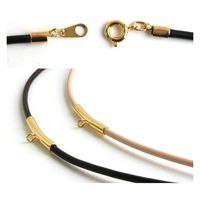 日本紐釦貿易(Nippon Chuko) 日本紐釦貿易 カン付ネックレスコード ベージュ シルバー 全長41.5cm 3本 KE302-S（直送品）