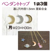 日本紐釦貿易(Nippon Chuko) 日本紐釦貿易 ペンダントトップ 月 3個入り W23×H30mm ゴールド KE786-G　5袋（直送品）