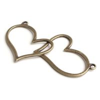 日本紐釦貿易 フレームペンダンド ハート 3個入 外径約W39×H35mm ゴールド KE910-G（直送品）