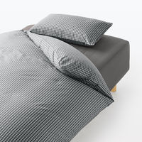 無印良品 再生ポリエステル使い 乾きやすい 掛ふとんカバー SD 170×210cm用 チャコールグレーチェック 2枚 良品計画