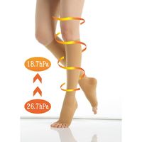 アズワン 弾性ストッキング(ハイソックス/オープントゥ/L) SY-8002-L 1足 7-3628-13