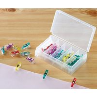 クロバー 仮止めクリップミニ 50個入ケース付 (赤・紫・青・黄・緑各10個) 22744 1個 62-4078-42（直送品）