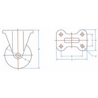 ユーエイ K・KB型キャスター(固定車・プレート式) UWKー100 1セット(2個)（直送品）
