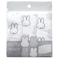 WH顔だけミッフィー マイクロファイバー ふきん 抗菌 防臭 30×30cm ホワイト 1パック（3枚入） 1個 オカトー