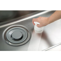 まめいた 水だけで洗える シンク用スポンジ 本体＋スポンジ 水アカ・油汚れ ハンディ たわし ホワイト 取っ手付き 日本製 1個