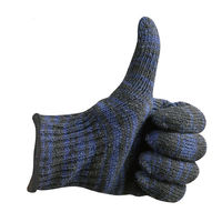 小野商事 綿特軍手 杢カラー ブラック×ネイビー 2本編 AG106 1セット(10双)