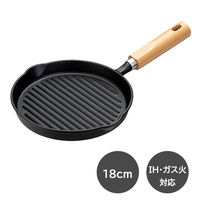 イシガキ 鉄鋳物 グリルパン 18cm 木柄 IH ガス火対応 4455 1個