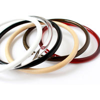 日本紐釦貿易 日本紐釦 プラスチックリング プラハンドル 大 内径11cm・外径13cm 茶 P273-L-C 1組(2本)