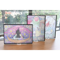 ヤクセル 【3袋セット】ディズニー スタンド付ステンドグラス風まな板 24-0338-015 1セット(3袋入)（直送品）