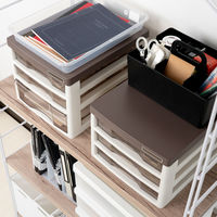 JEJアステージ デスクキャビネット浅3段 ブラウンアイボリー 1個