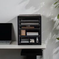 JEJアステージ ファイレックスレターケース F5 5段 ブラック 1セット（1個×5）