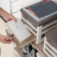 JEJアステージ デスクキャビネット浅2深1段 ブラウンアイボリー 1セット(1個×5)