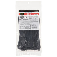 オーム電機 結束バンド ロックタイ 150mm 耐候 黒 100本入り OH LT-150W100BK 1セット(1000本)（直送品）
