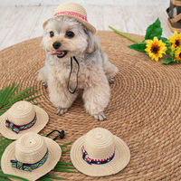 ソルグラ ギンガム麦わら帽子 Sサイズ レッド 1個 犬用 アルクロース