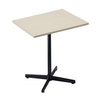 アズワン カフェテーブル W50×D60cm 天板:ホワイトウッド 脚:ブラック 65-9074-44 1台（直送品）