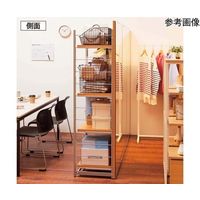 アズワン 間仕切りラック ミラー付き ブラウン W60cm 棚4段タイプ 65-8305-06 1セット（直送品）