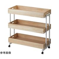 アズワン 木製トレー付きワゴン ホワイト ナチュラル トレー1個付 65-8274-04 1セット（直送品）