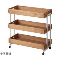 アズワン 木製トレー付きワゴン ホワイト ライトブラウン トレー1個付 65-8274-05 1セット（直送品）