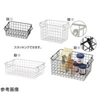 アズワン スタッキングワイヤーバスケット ホワイト W37×D26×H18cm 65-8867-65 1個（直送品）