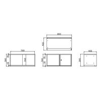 PREDONA（プレドナ）スチールシェルフ  両開き 上置き用 1段 幅800×奥行400×高さ390mm ホワイト 1台