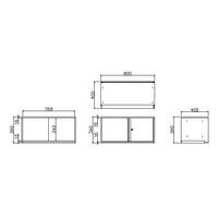 PREDONA（プレドナ）スチールシェルフ  両開き 上置き用 1段 幅800×奥行400×高さ390mm モカブラウン 1台