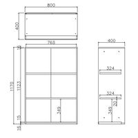 PREDONA（プレドナ）スチールシェルフ  オープン 上置き用 3段 幅800×奥行400×高さ1170mm ホワイト 1台