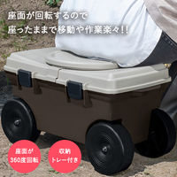 【園芸用品】中山福 ベストコ フィールドカートトレー 回転座面付 ブラウン ボタニカルスタイル MA-2223 1個
