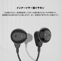 マイク付きイヤホン 3.5mmオーディオプラグ ブラック VV-ME518-VV 1個 Vodaview