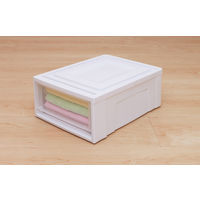 アイリスオーヤマ チェスト Sサイズ 収納ケース 積み重ね ホワイト/クリア BC-S 1個