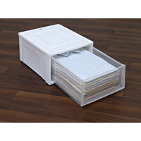 アイリスオーヤマ チェスト Mサイズ 収納ケース 積み重ねホワイト/クリア BC-M 1セット（3個）