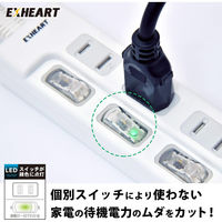 ハート電機サービス 高出力3.4AUSBポート付スイッチACタップ 3m EUTS-423430 1台