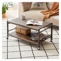 武田コーポレーション ヴィンテージ調 キャスター付 マルチテーブル ブラウン T2ーVCMT80VBR 1箱(2個入)（直送品）