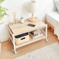 武田コーポレーション ヴィンテージ調 キャスター付 マルチテーブル ナチュラル T2ーVCMT80VNA 1箱(2個入)（直送品）
