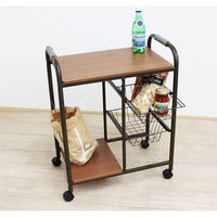 武田コーポレーション キッチンワゴン バスケット付 TK5-56BR 1箱(3台入)（直送品）