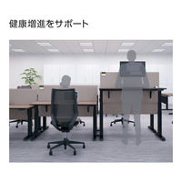 【組立設置込】コクヨ 昇降デスク シークエンス ウィング机 幅1350mm ミディアム×黒 DSE-LWF1408M-6AW33 1台（直送品）