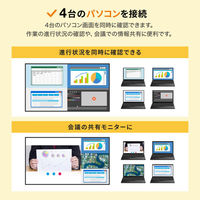 サンワサプライ 4入力1出力HDMI画面分割切替器(4K/60Hz対応) SW-PHD41MTV 1個（直送品）