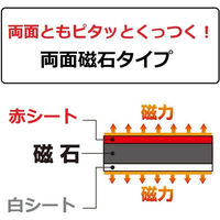 ライオン事務器 ツヤなし 両面 マグネットシート W100×H300×厚さ1.0mm 赤/白 S-103W 28340 1枚