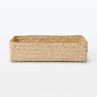 無印良品 シーグラス 網代編み 整理かご 長方形 中 約幅15×奥行25×高さ7cm 良品計画