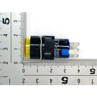 共立電子産業 照光式プッシュスイッチ 丸形 モーメンタリ 黄色 12V LA128AY-11D-12V-Y 1個 65-9396-98（直送品）