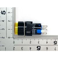 共立電子産業 照光式プッシュスイッチ 丸形 オルタネイト 黄色 24V LA128AY-11DZ-24V-Y 1個 65-9397-05（直送品）